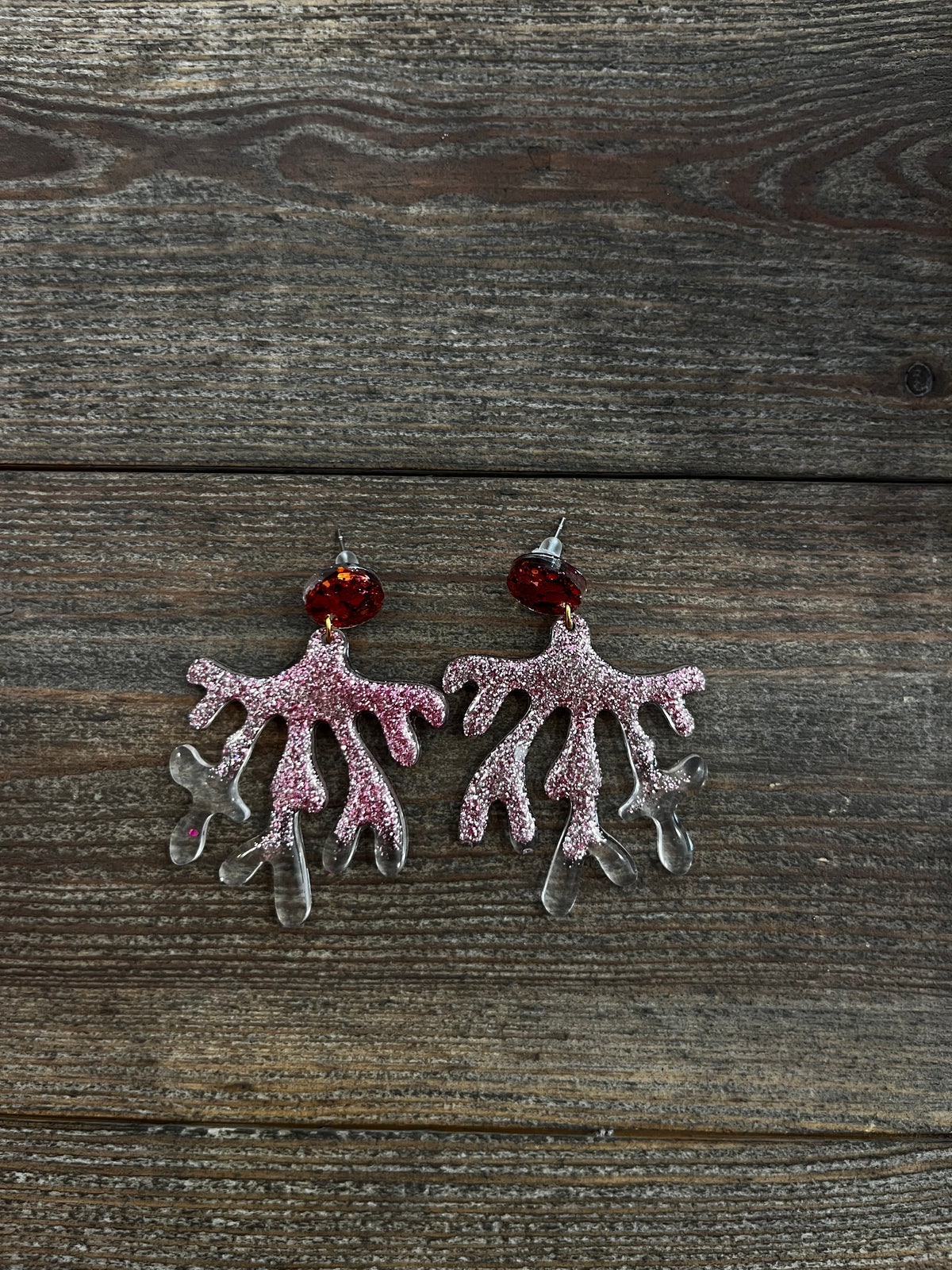 Boucle en résine corail XL