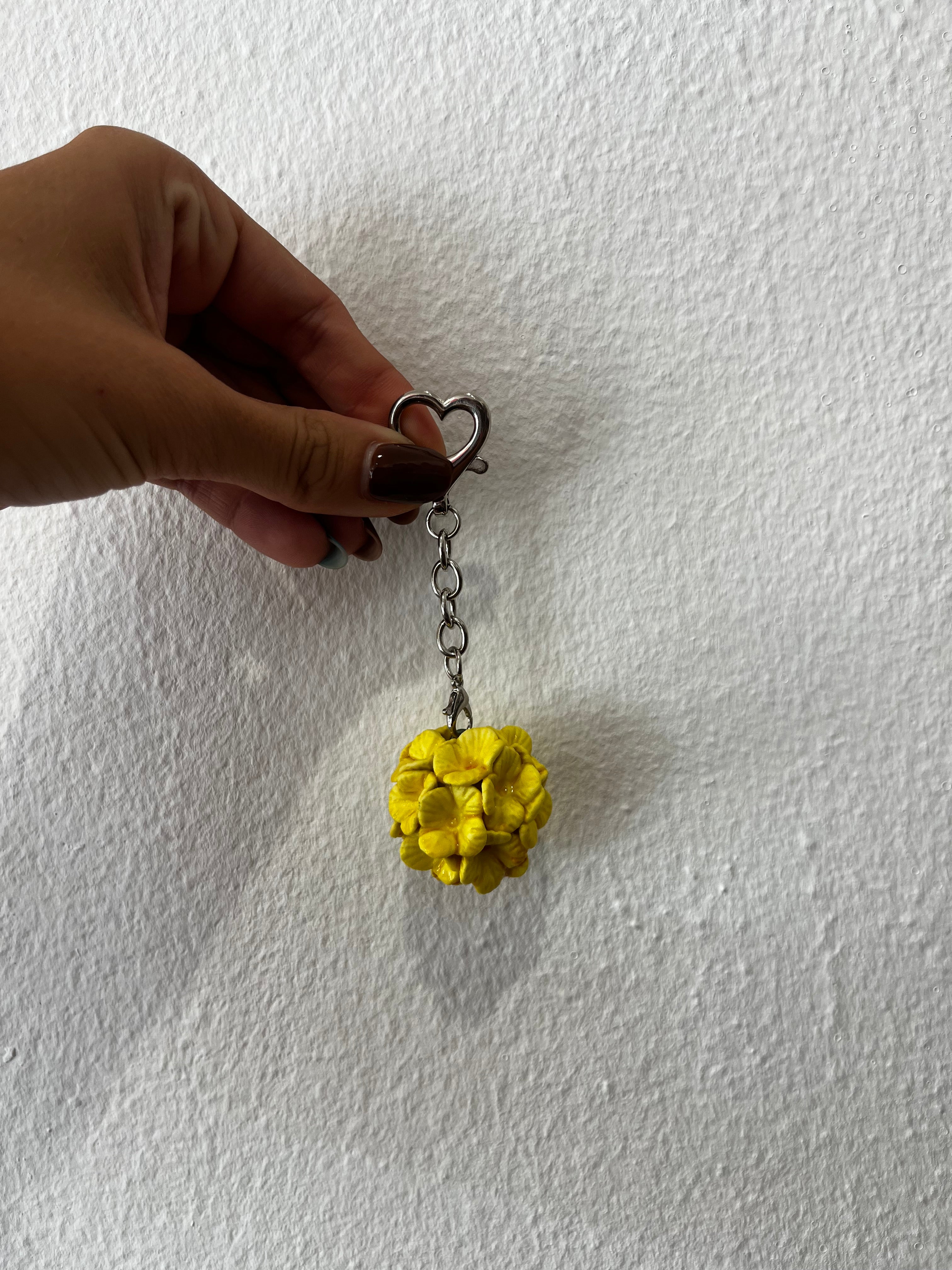 Porte clés fleur jaune