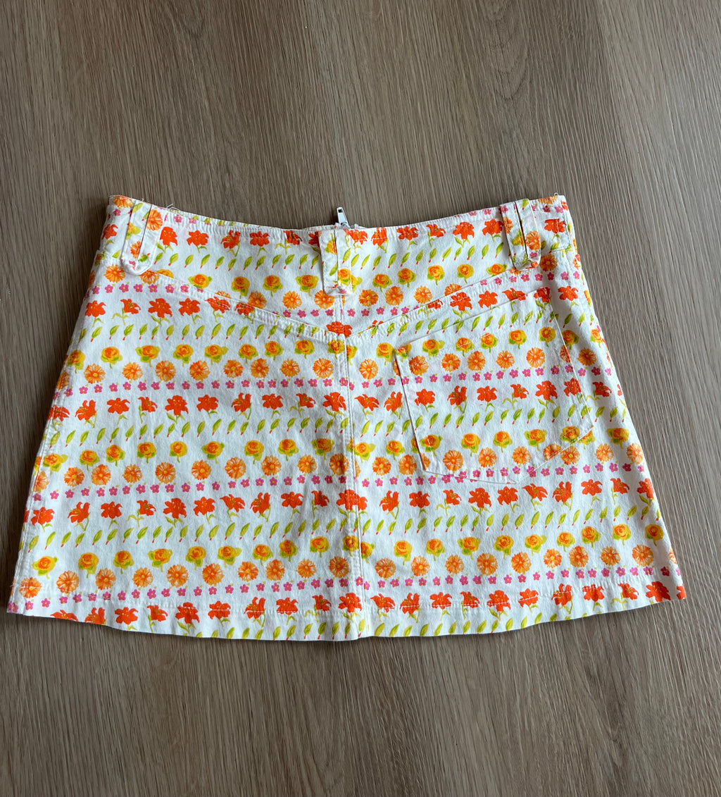 Mini jupe vintage à fleurs