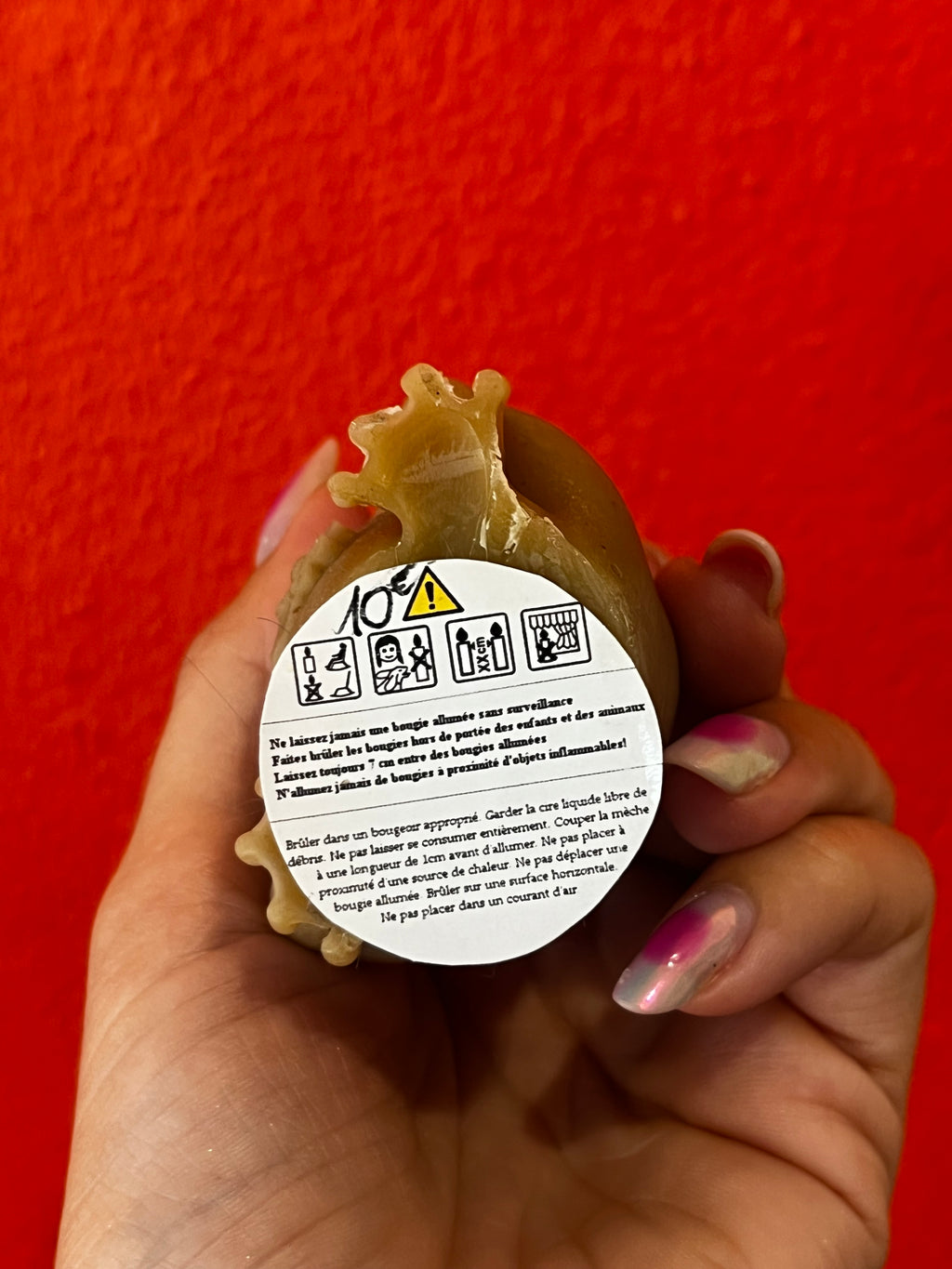 Bougie cire d’abeille grenouille accroupie