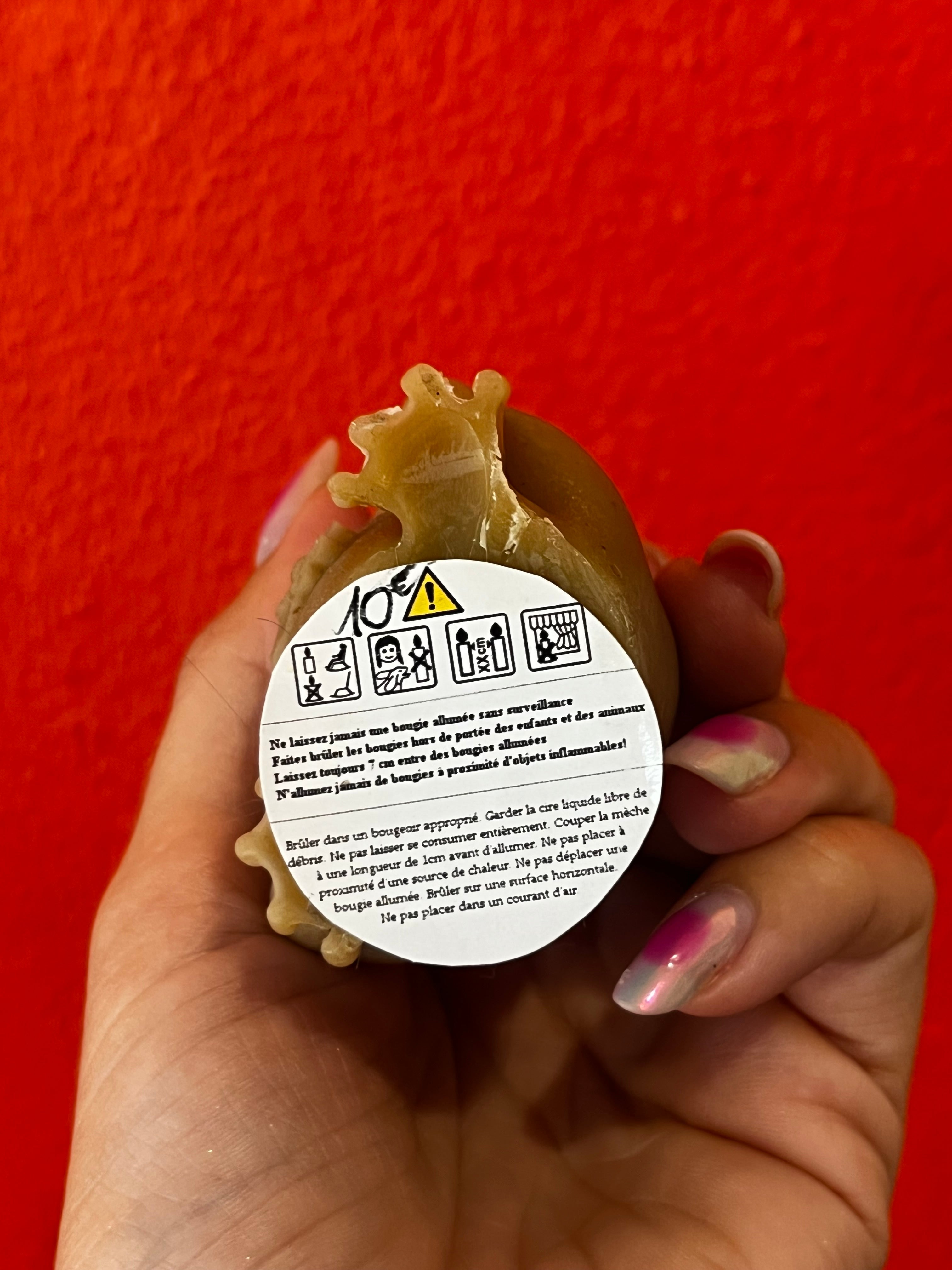 Bougie cire d’abeille grenouille accroupie