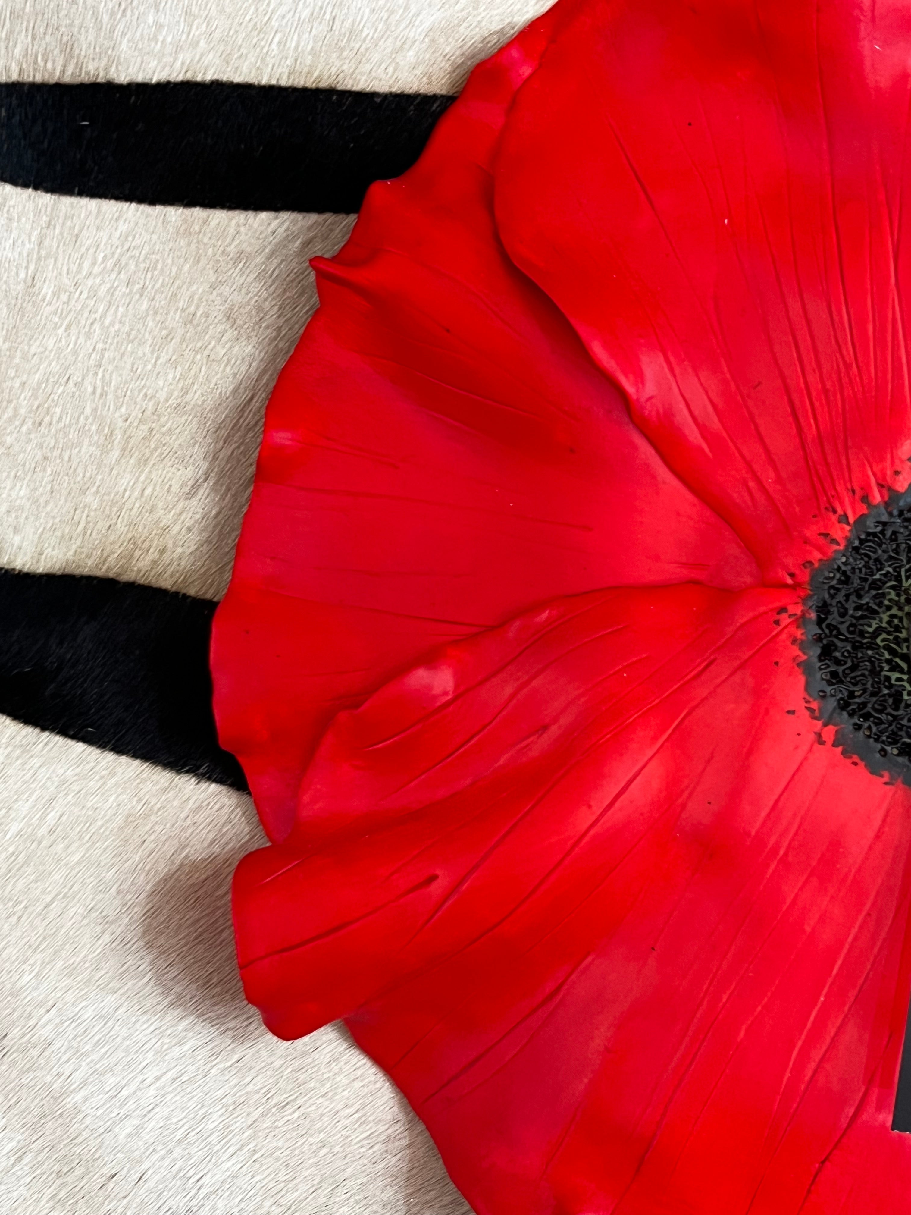 Horloge coquelicot artisanale