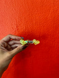 Barrette cœur jaune en résine