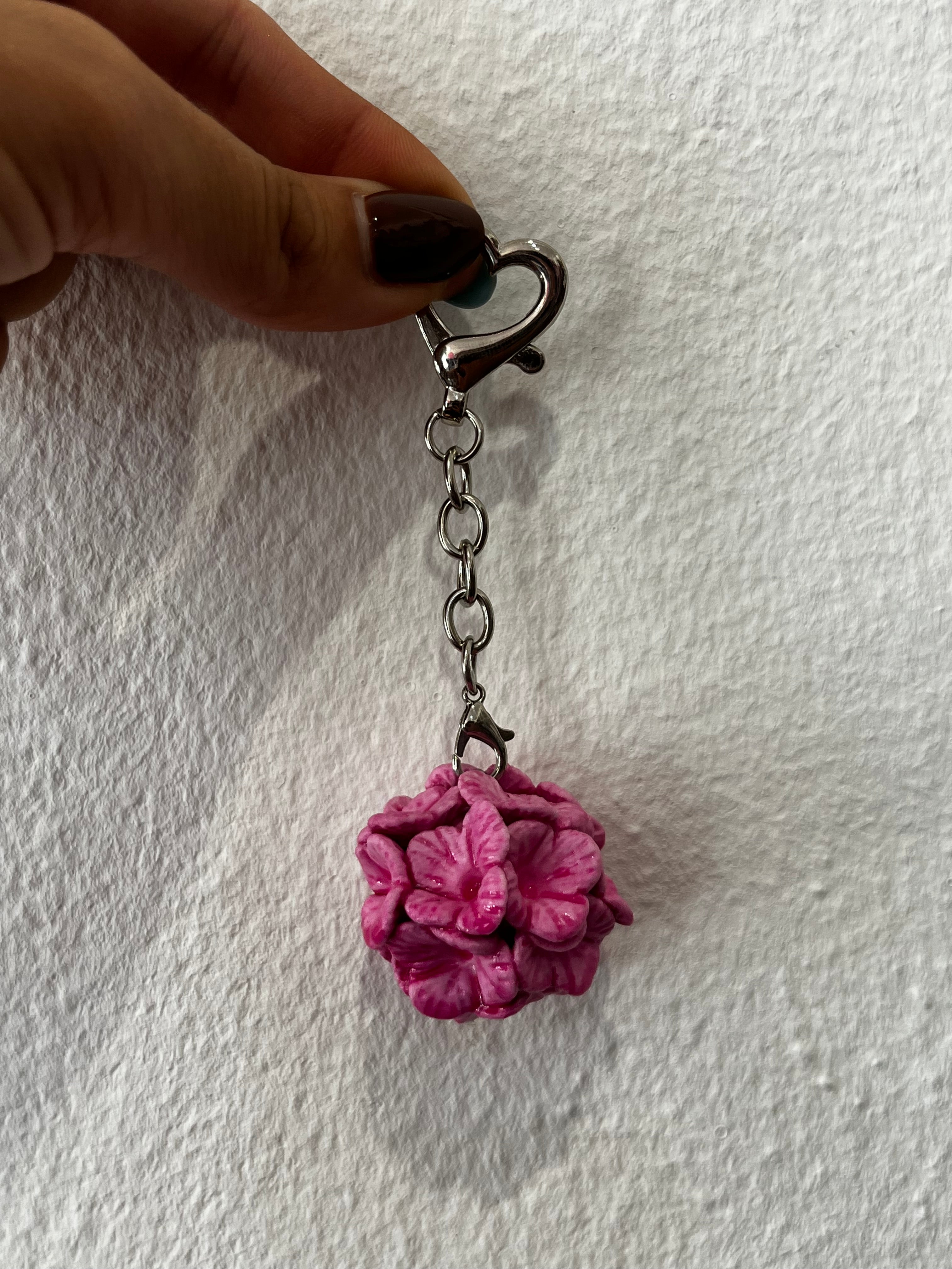 Porte clés fleur rose
