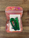 Barrettes vertes en résine