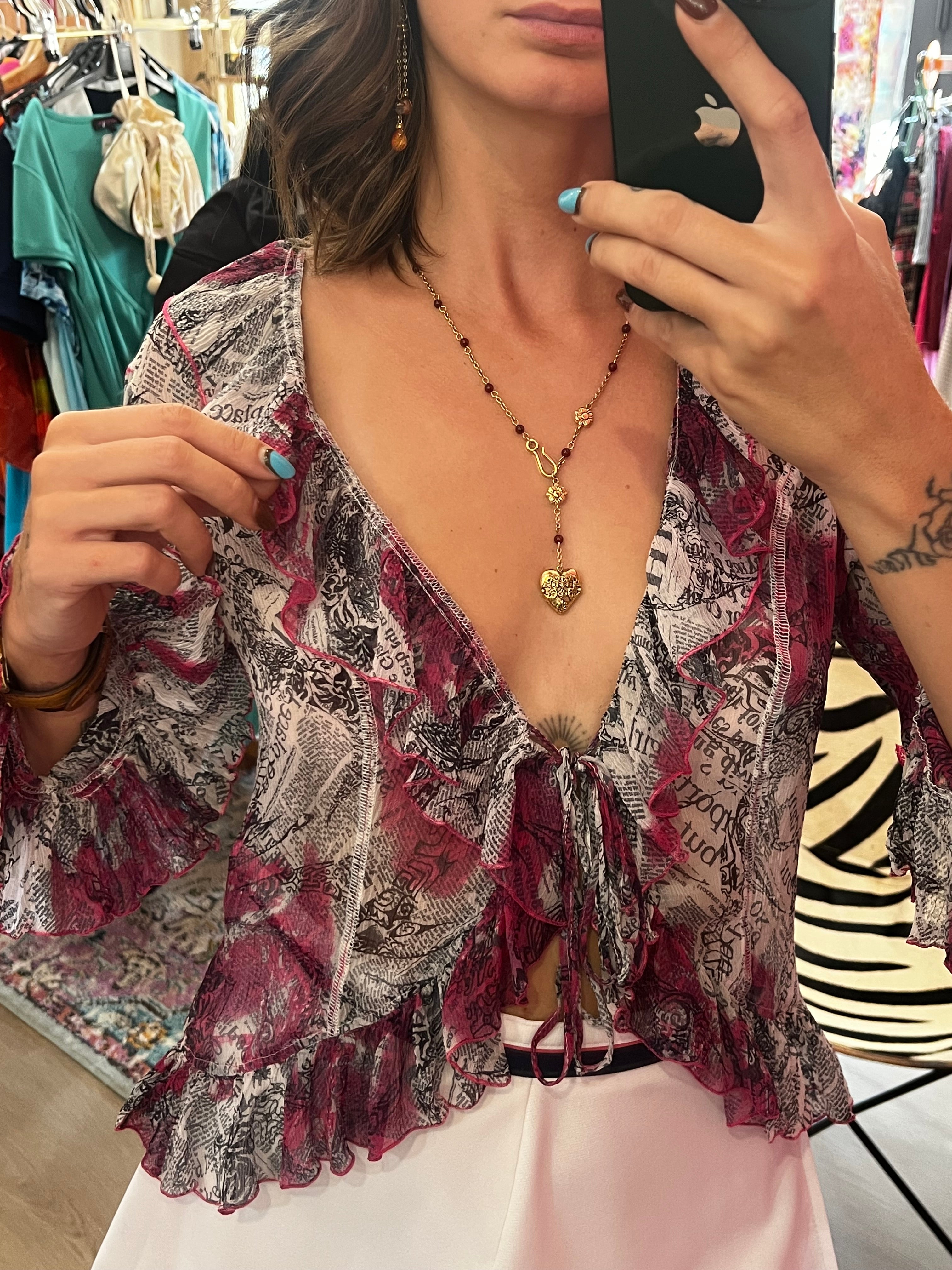 Chemisier imprimé transparent