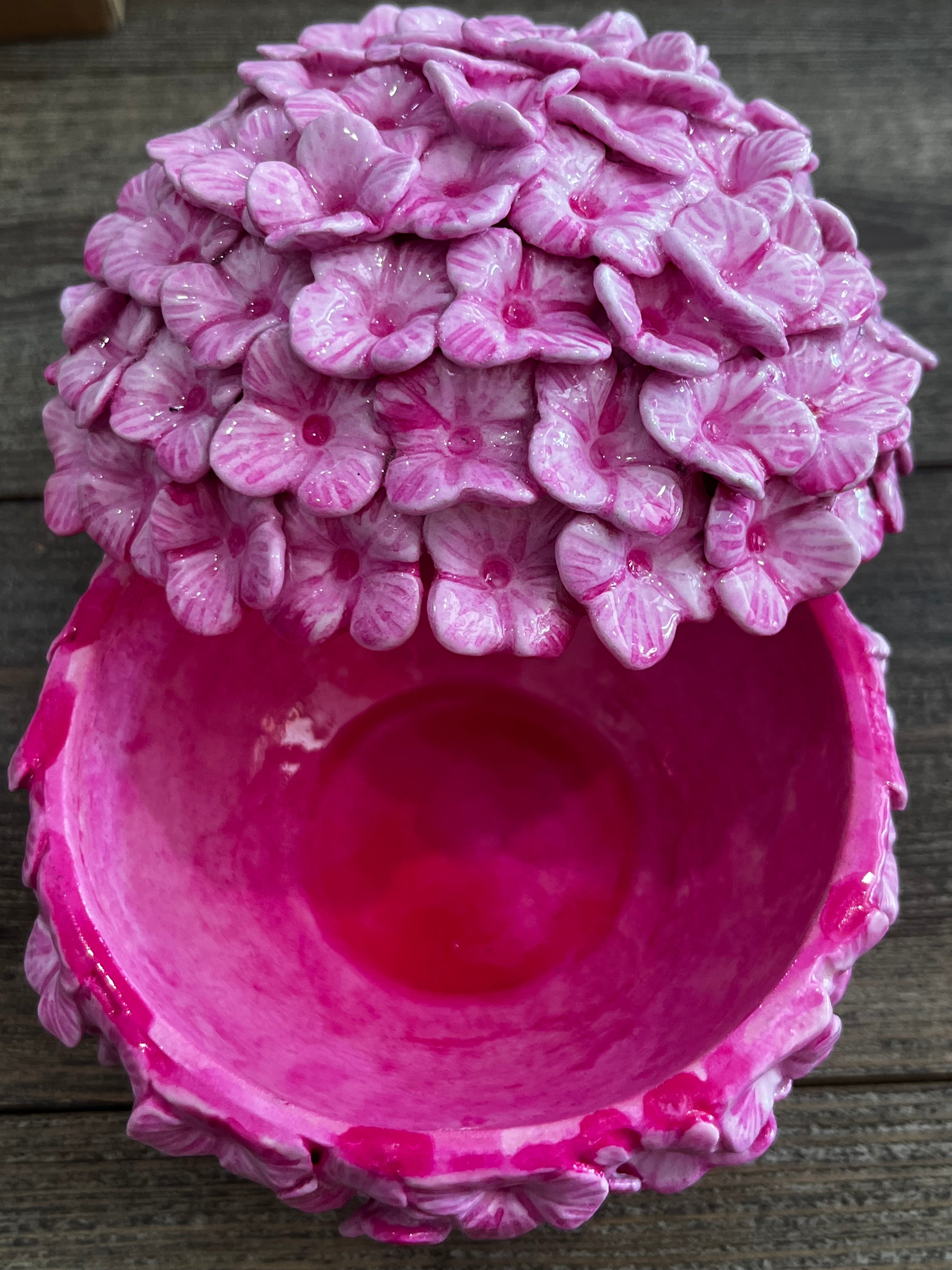 Boule hortensia artisanale rose