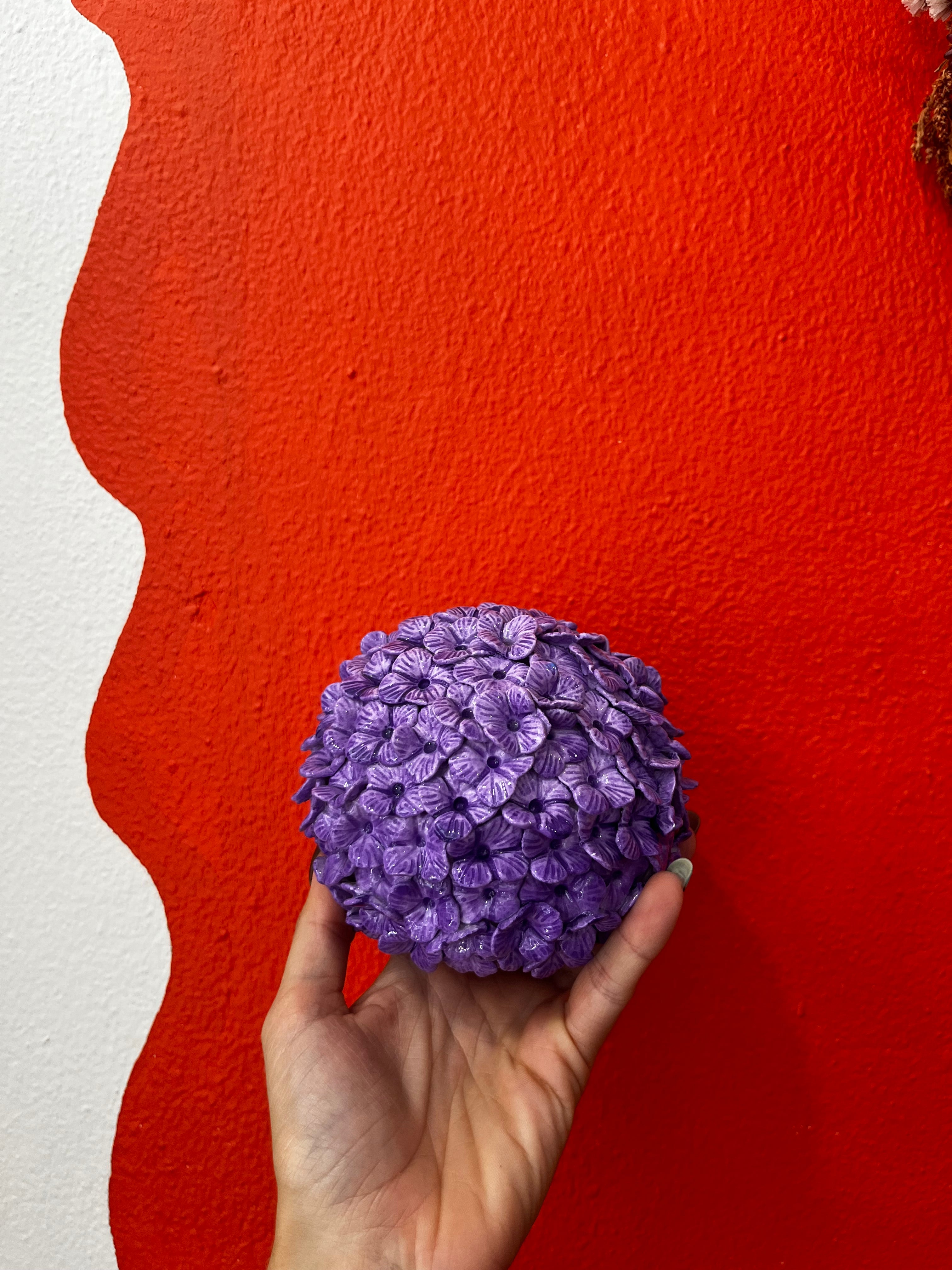 Boule hortensia artisanale violette