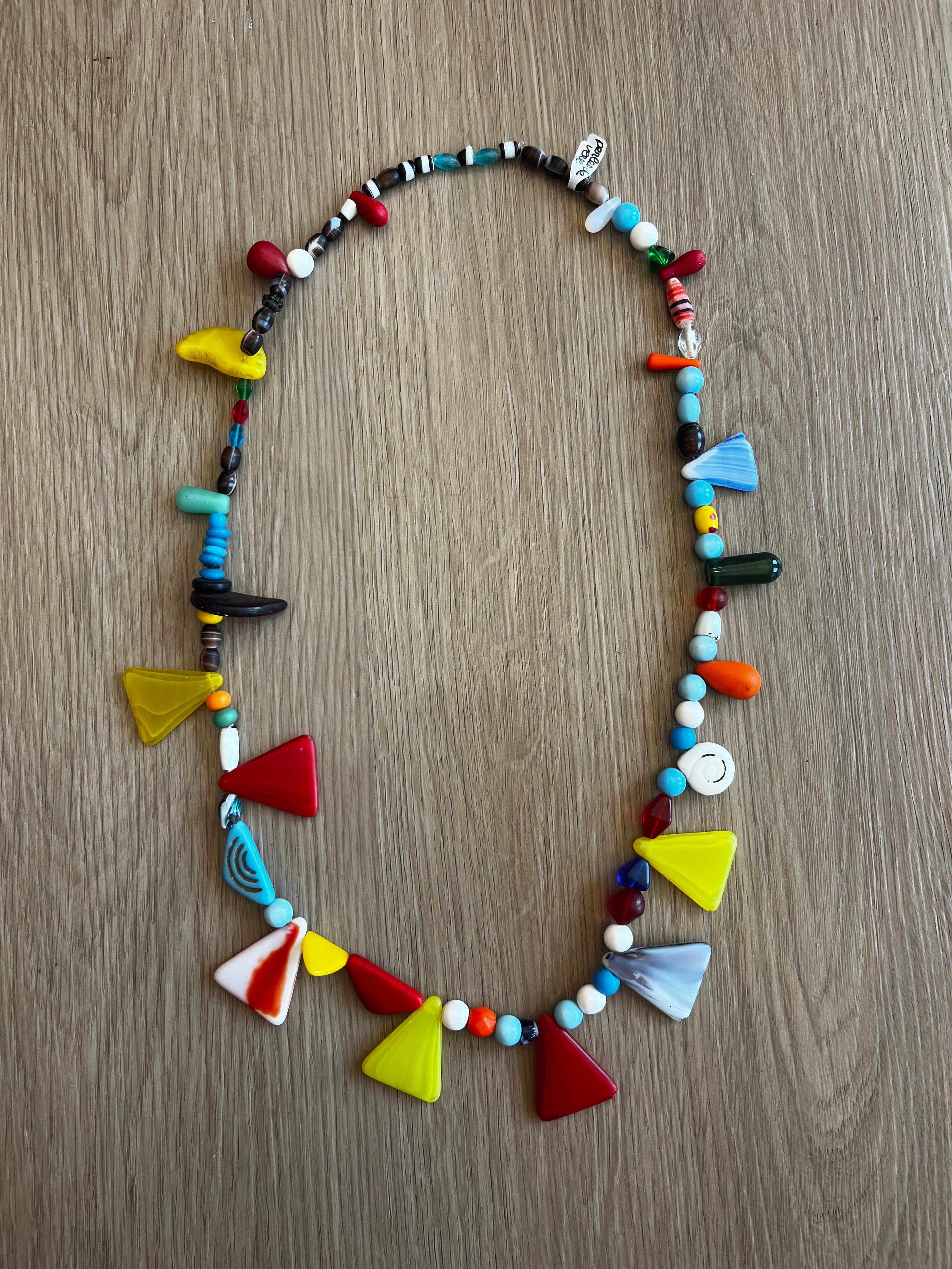 Collier multicolore perles de verre