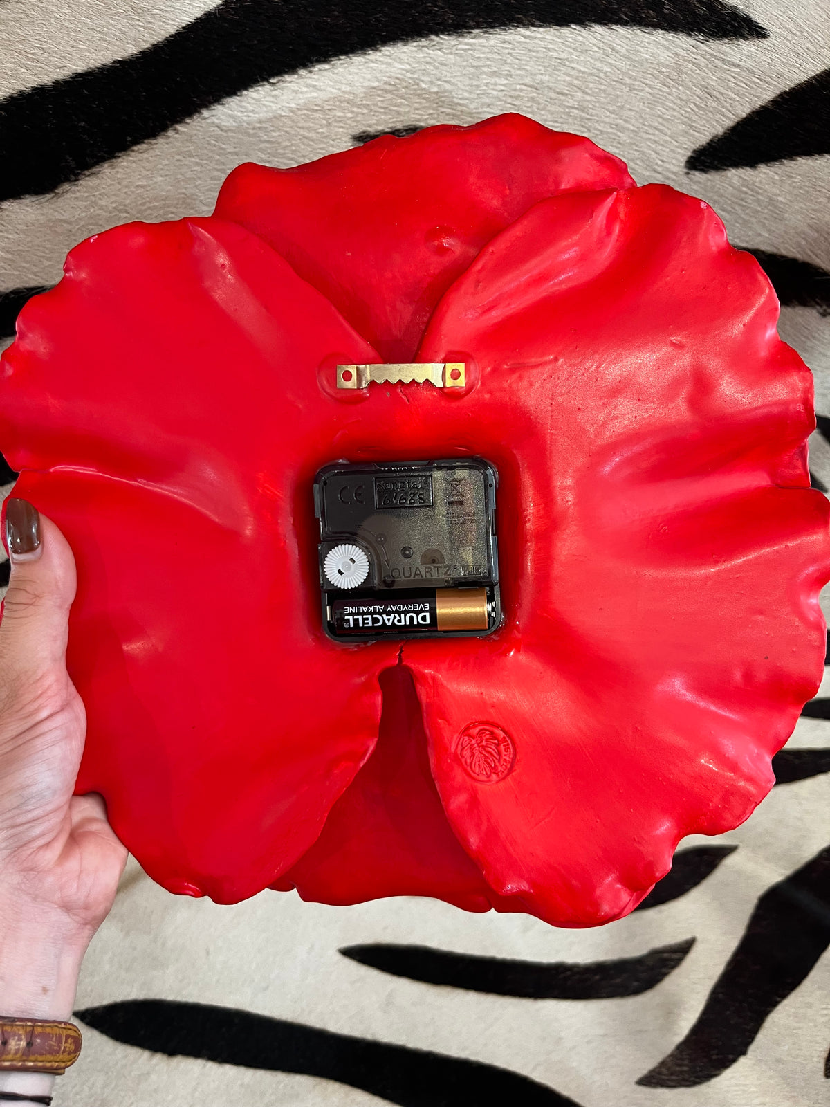 Horloge coquelicot artisanale