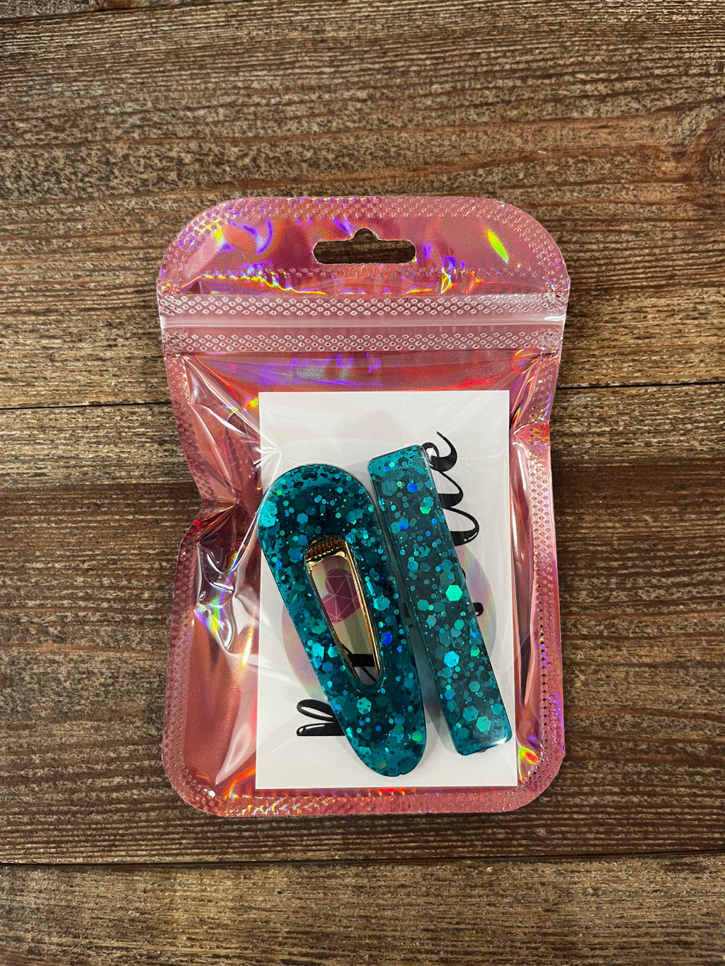 Barrettes bleues 2 en résine