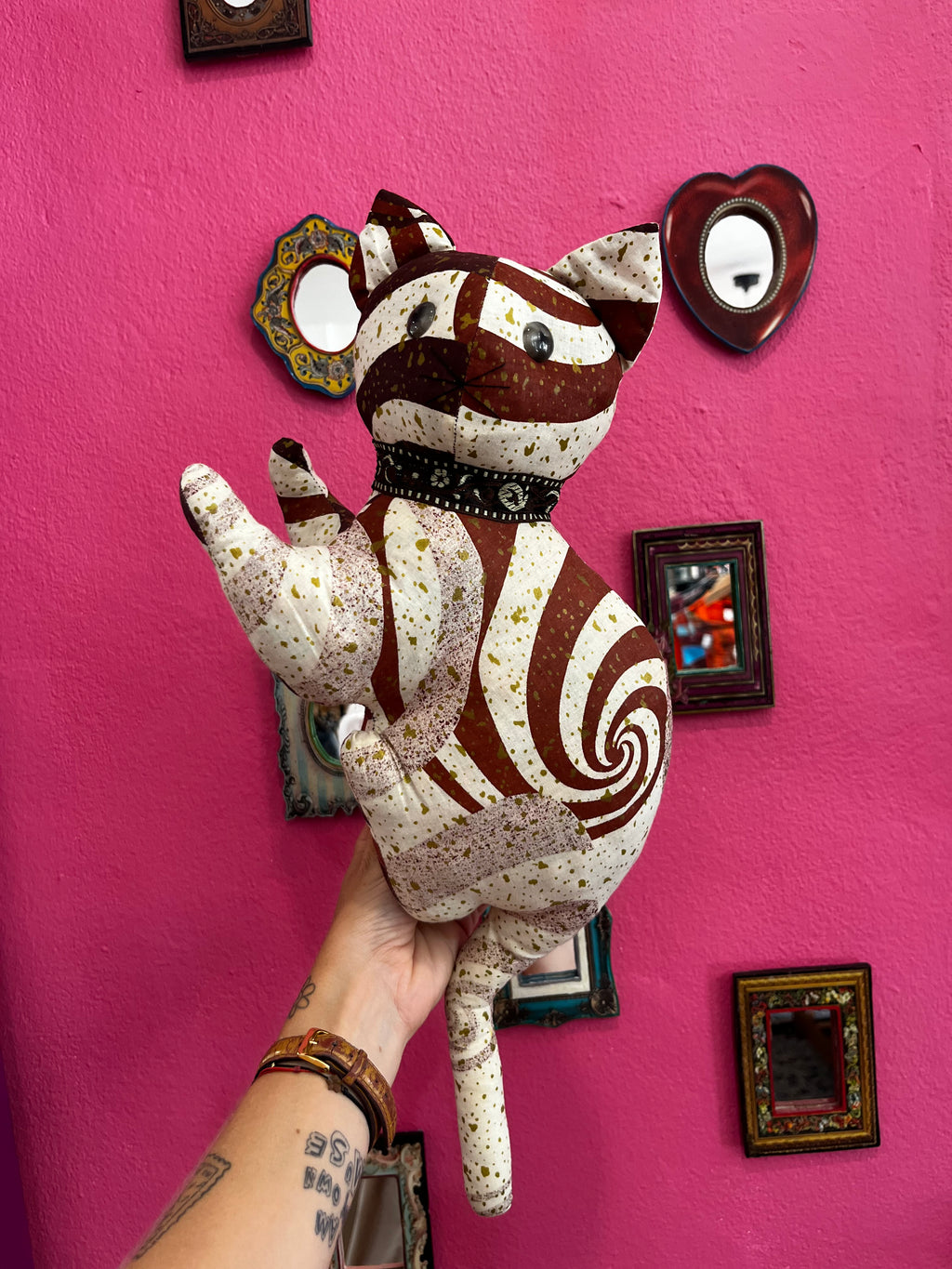 Peluche artisanale chat