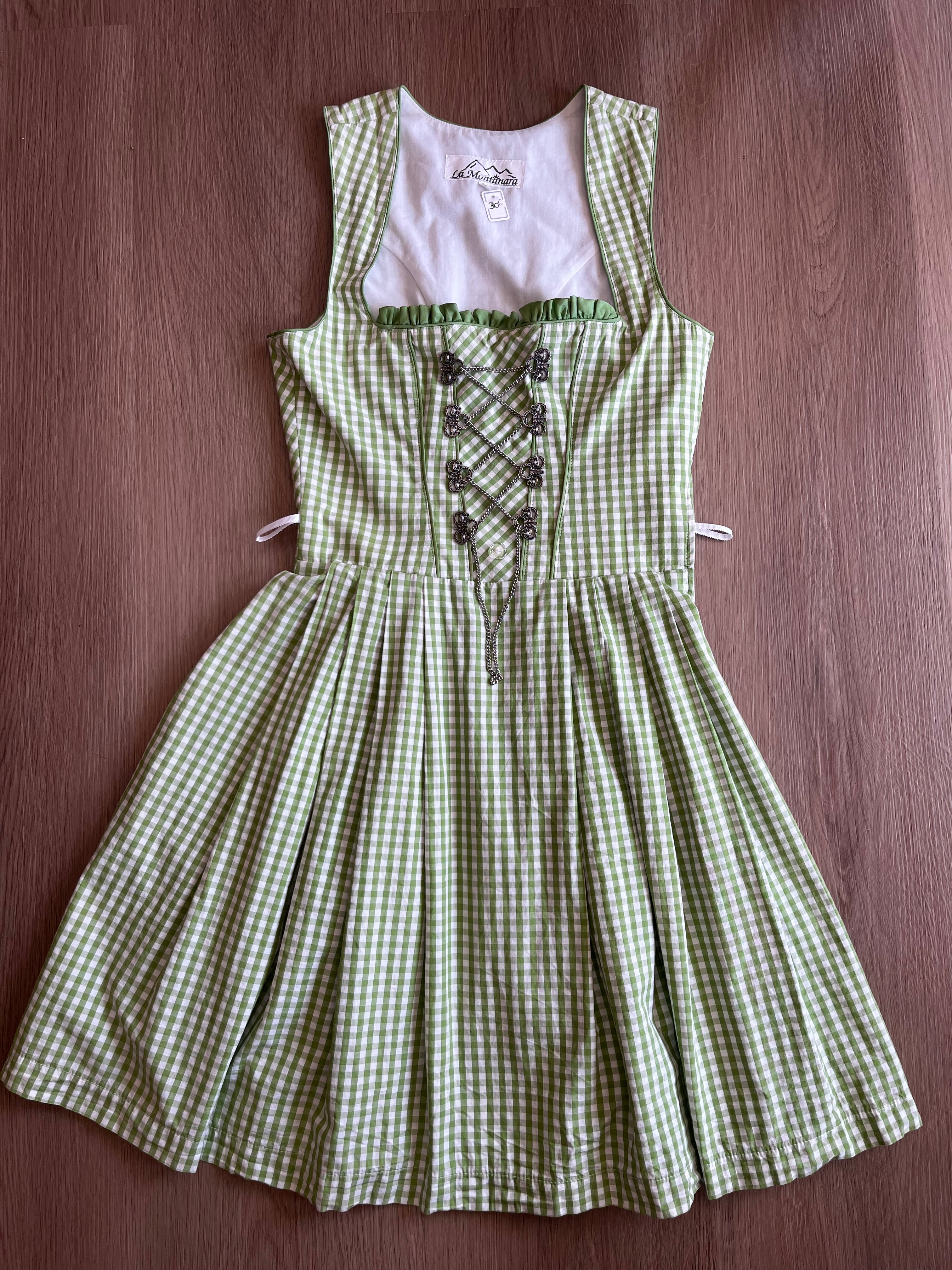 Robe Vichy verte autrichienne