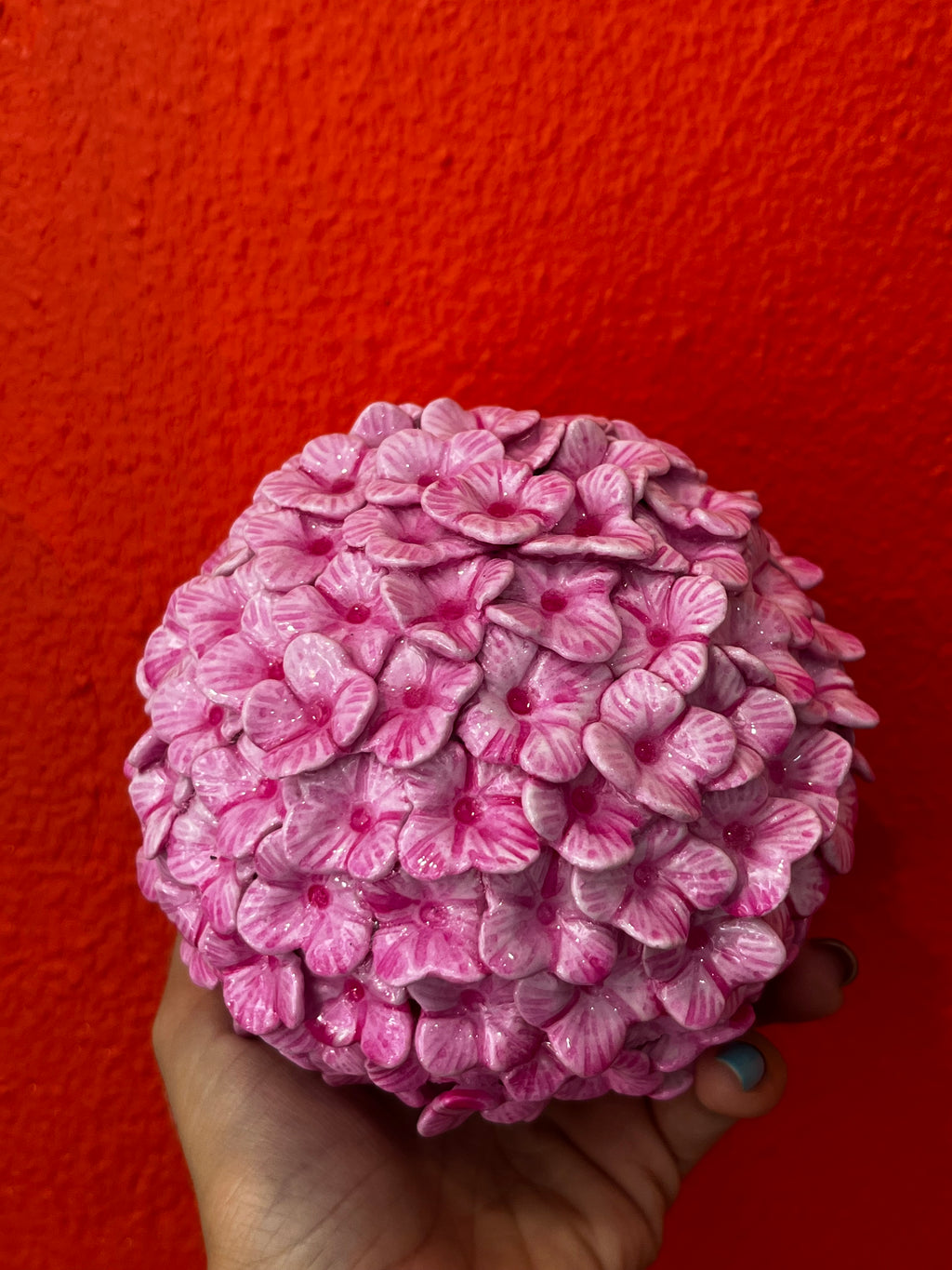 Boule hortensia artisanale rose