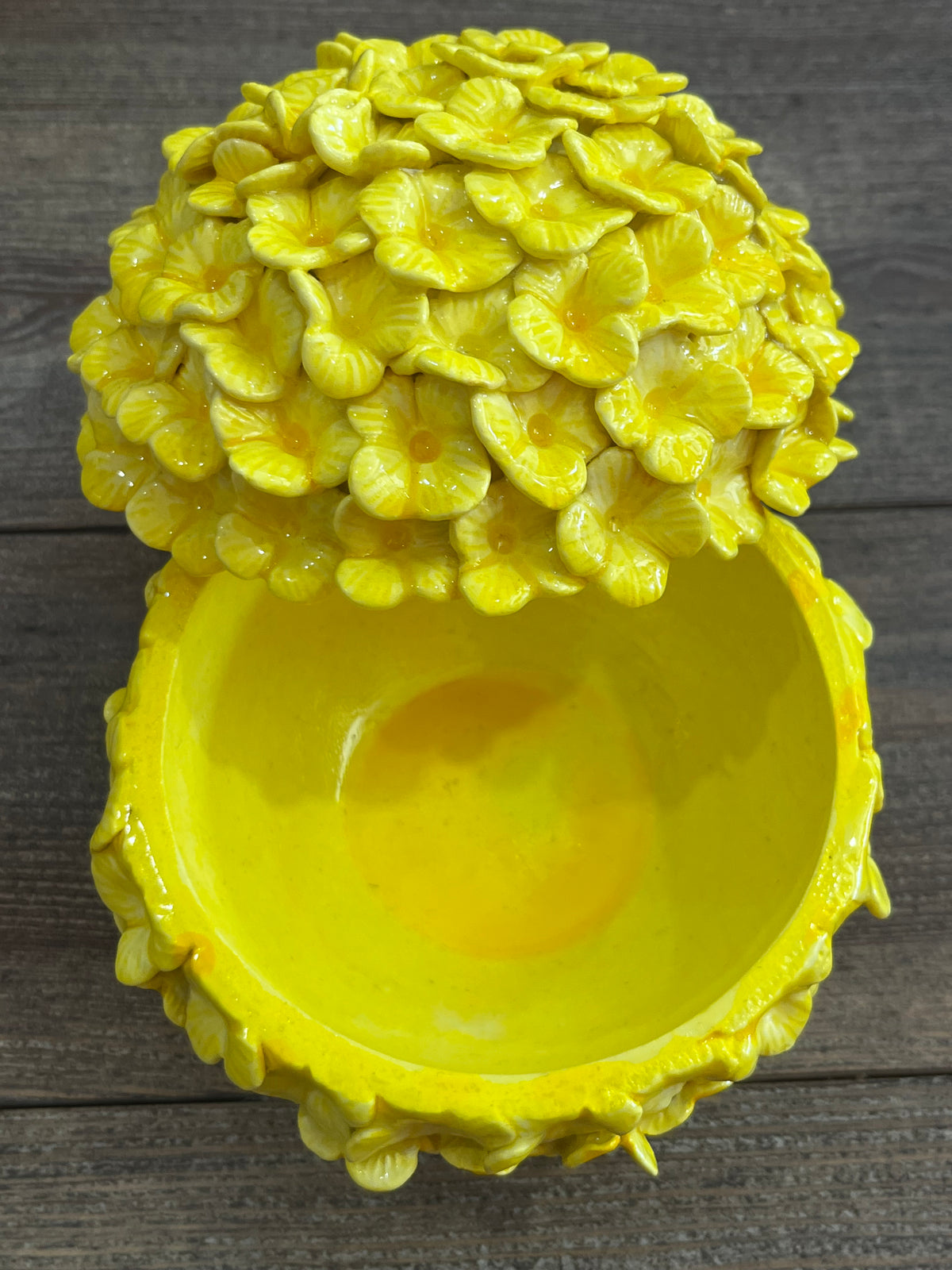 Boule hortensia artisanale jaune