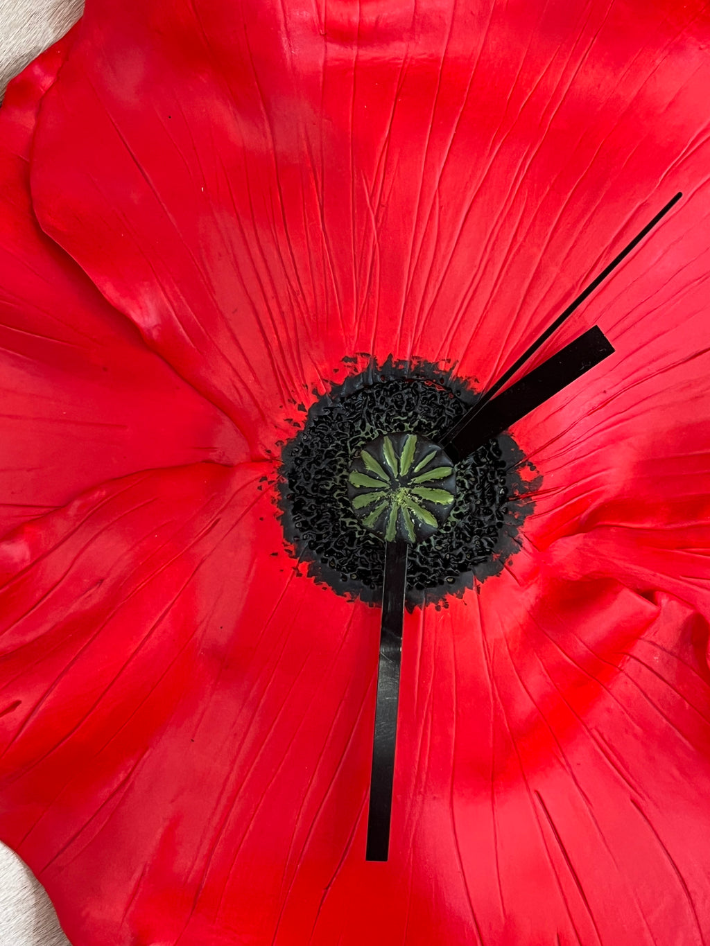 Horloge coquelicot artisanale