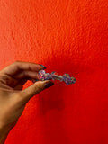 Barrette cœur violette en résine