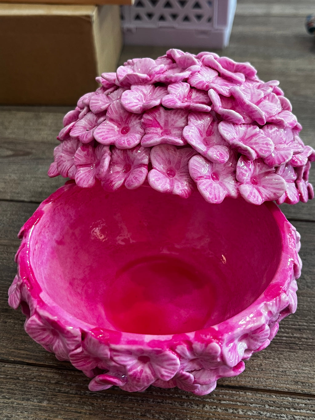 Boule hortensia artisanale rose