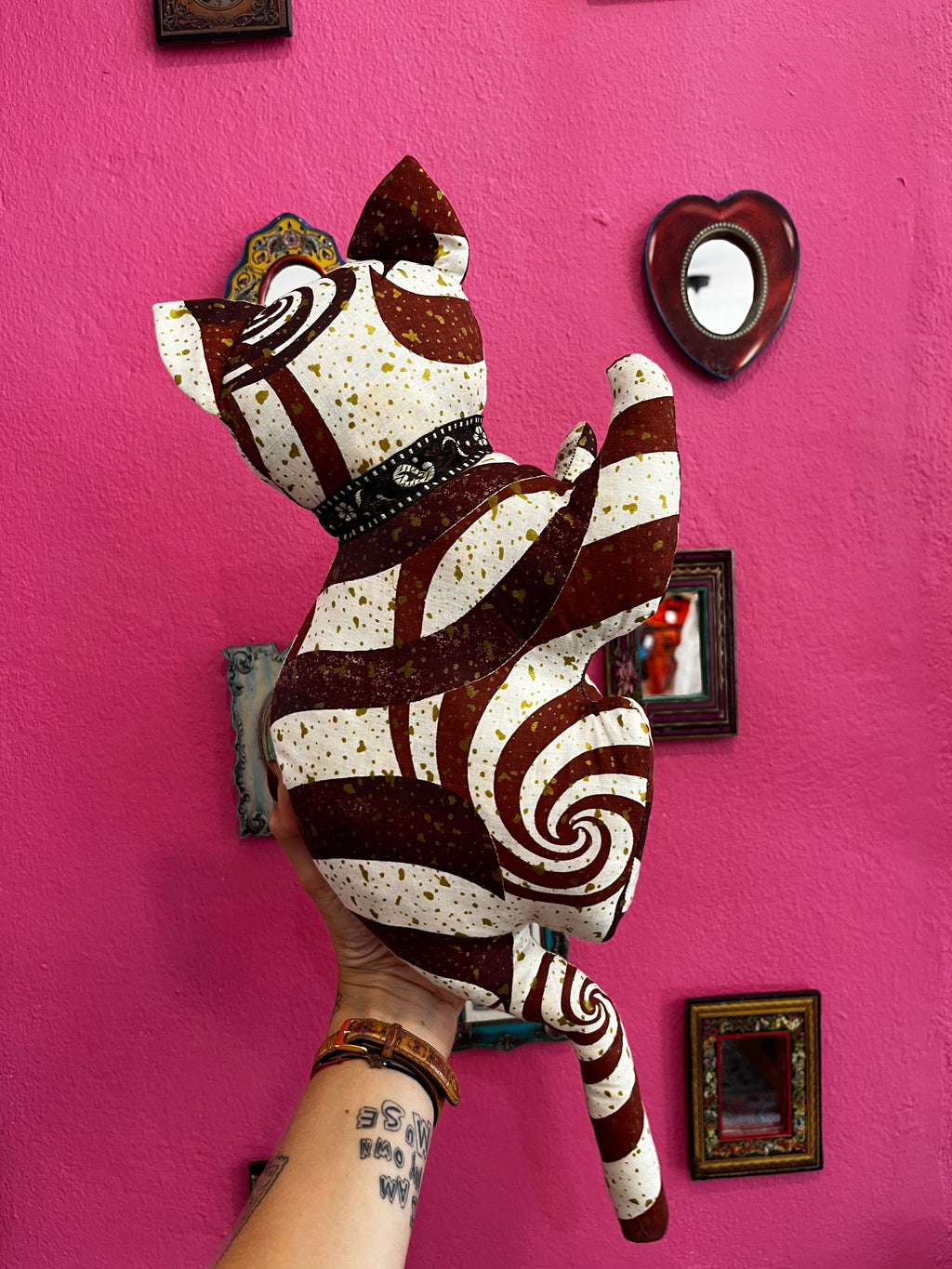 Peluche artisanale chat