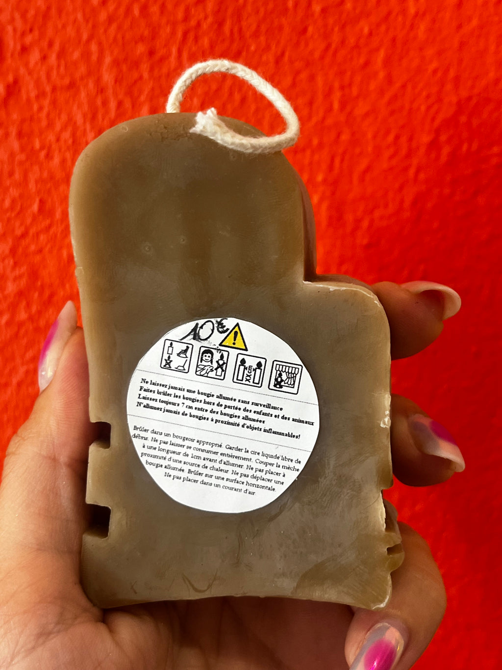 Bougie cire d’abeille visage long