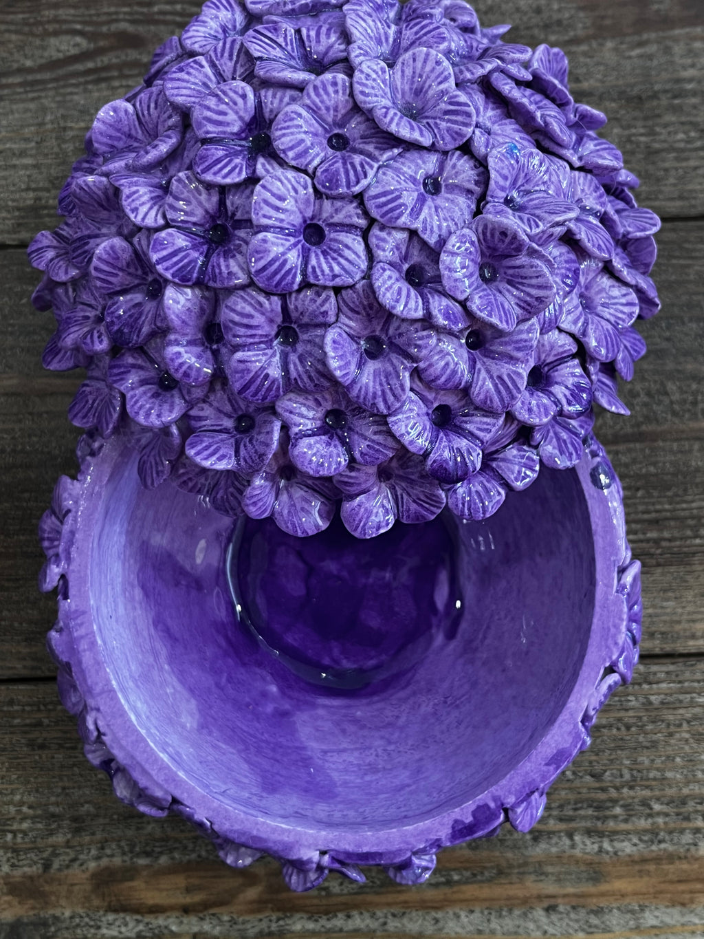 Boule hortensia artisanale violette