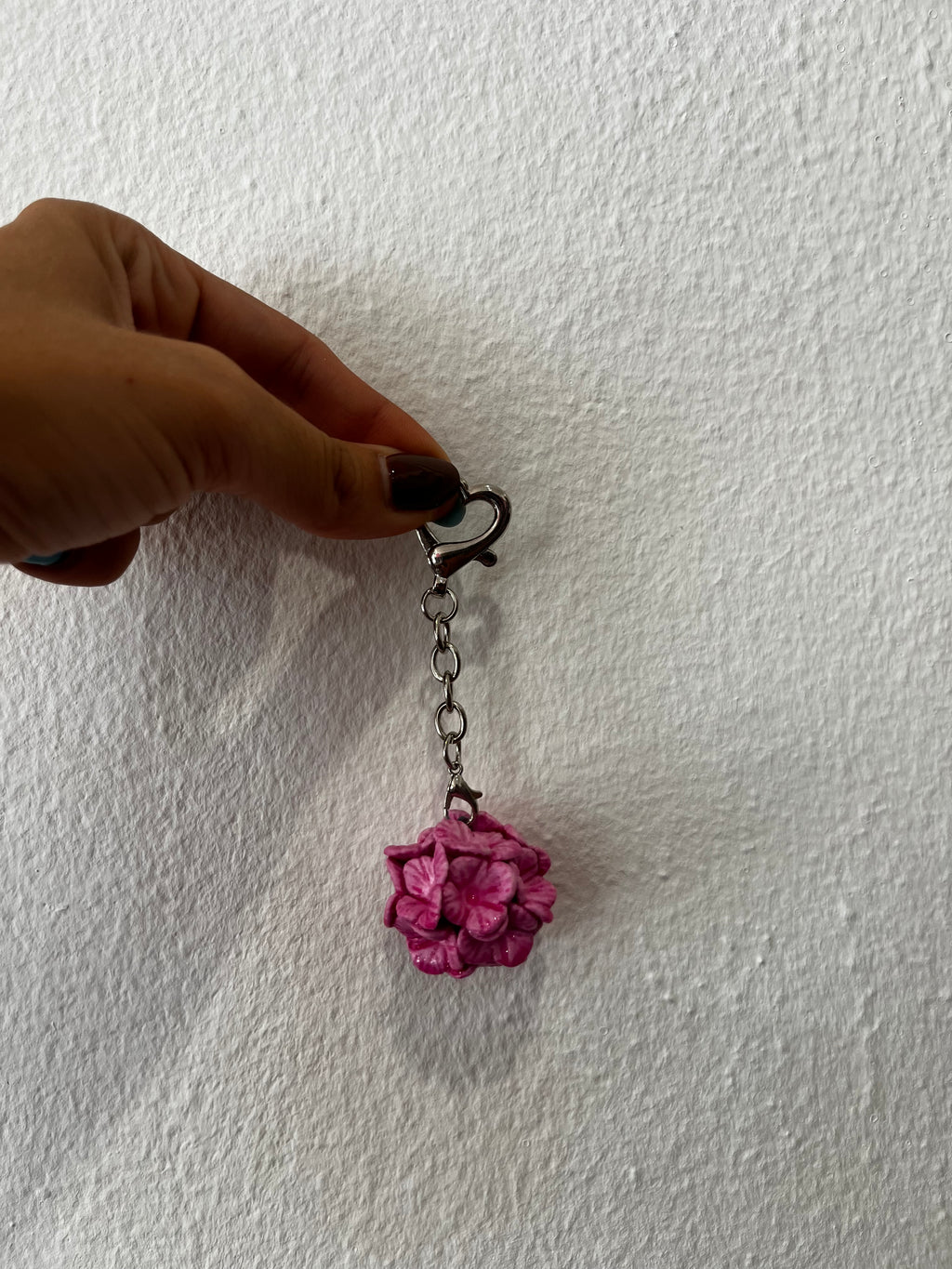 Porte clés fleur rose