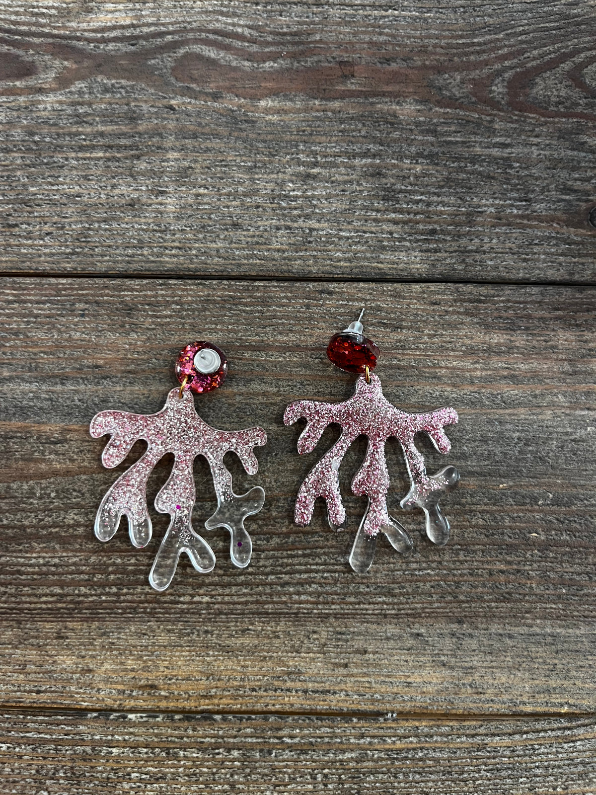 Boucle en résine corail XL