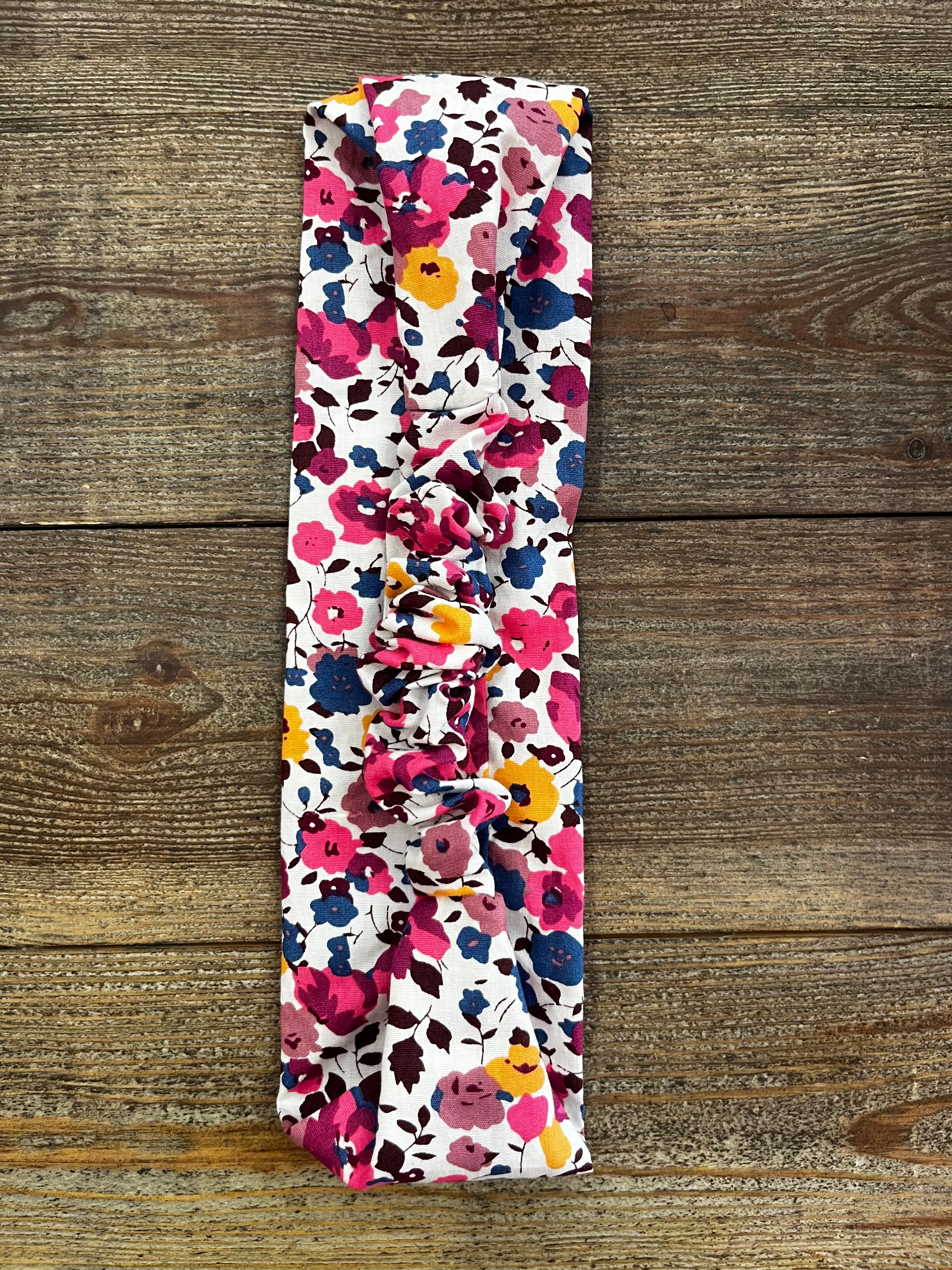 Bandeau élastique fleurs liberty