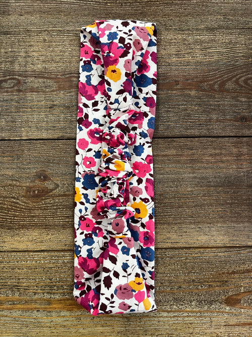Bandeau élastique fleurs liberty