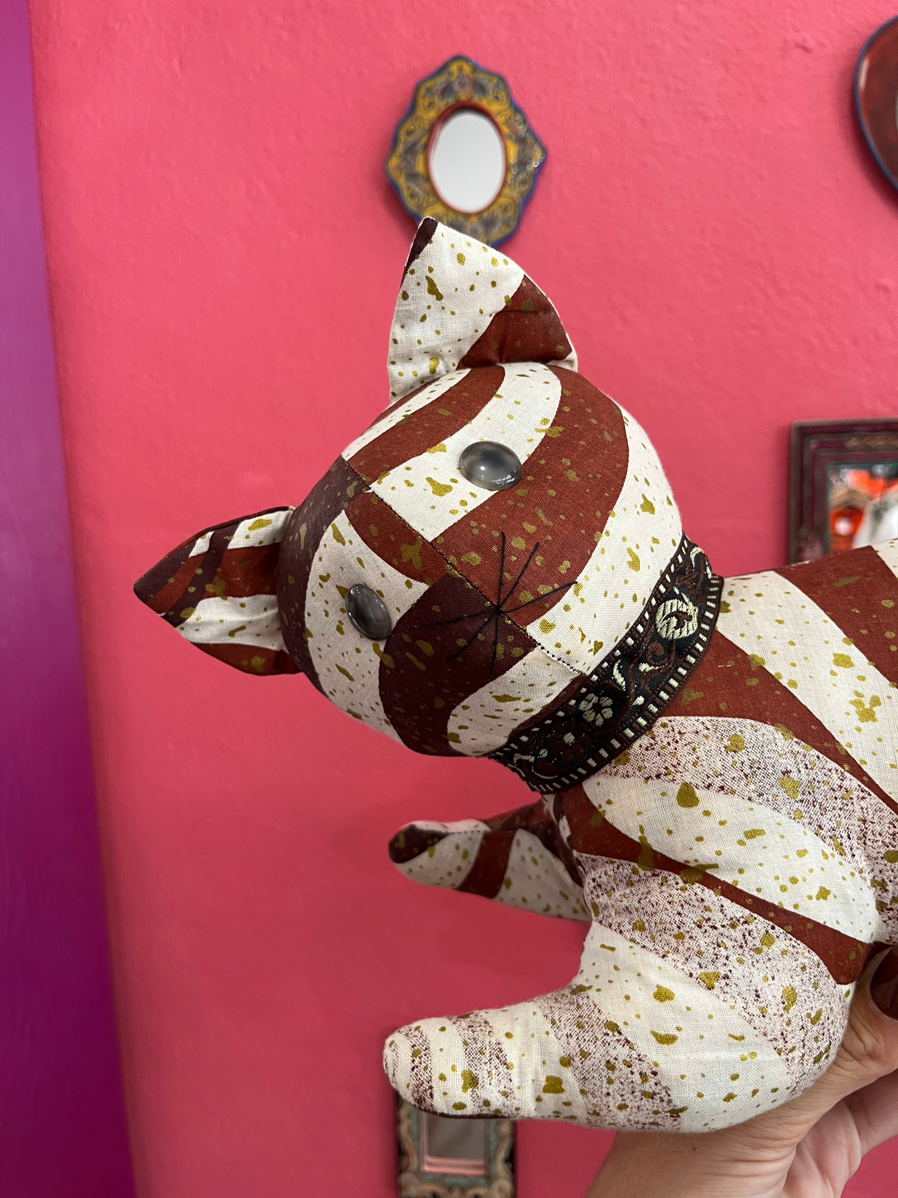 Peluche artisanale chat