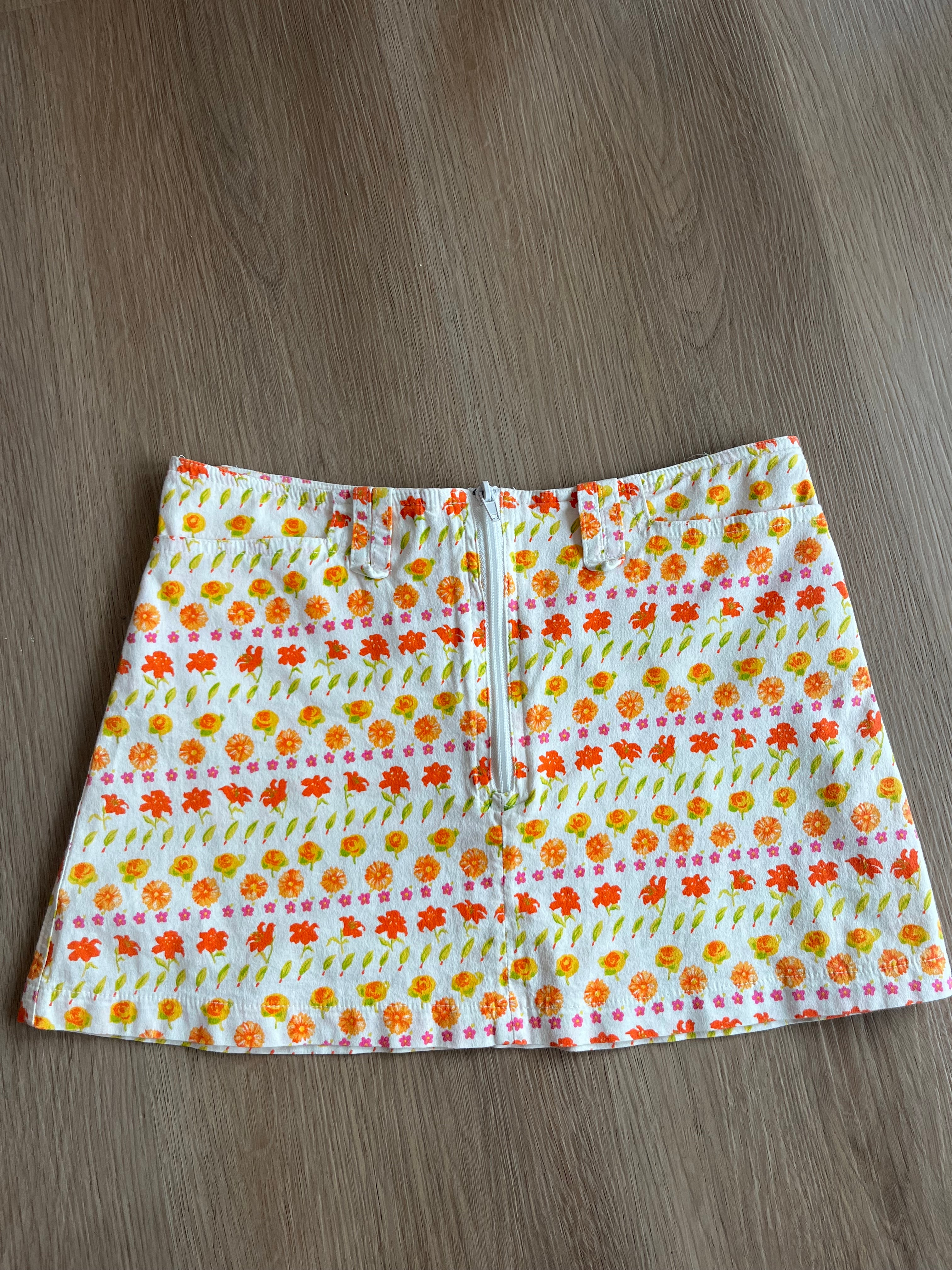 Mini jupe vintage à fleurs