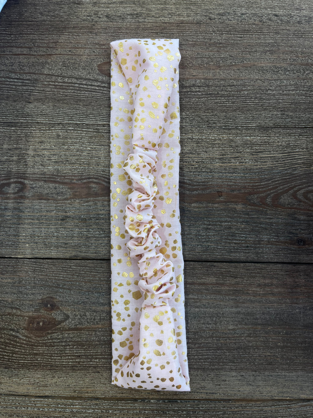 Bandeau élastique rose et doré