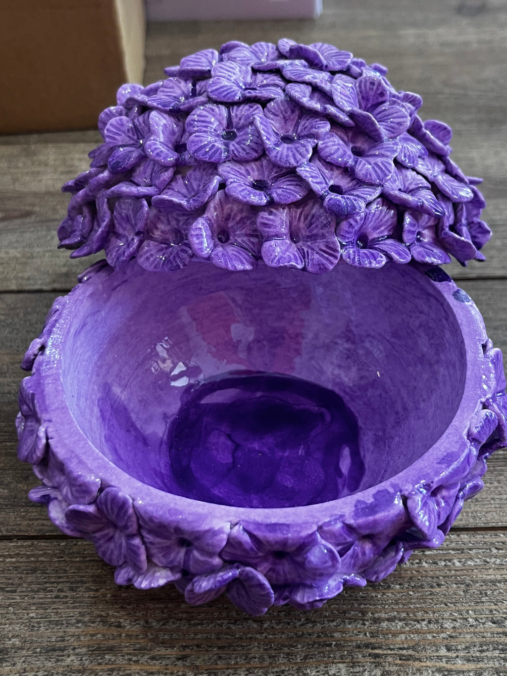 Boule hortensia artisanale violette