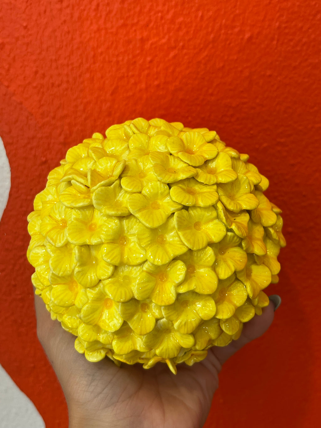 Boule hortensia artisanale jaune