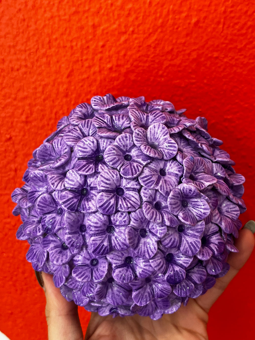 Boule hortensia artisanale violette