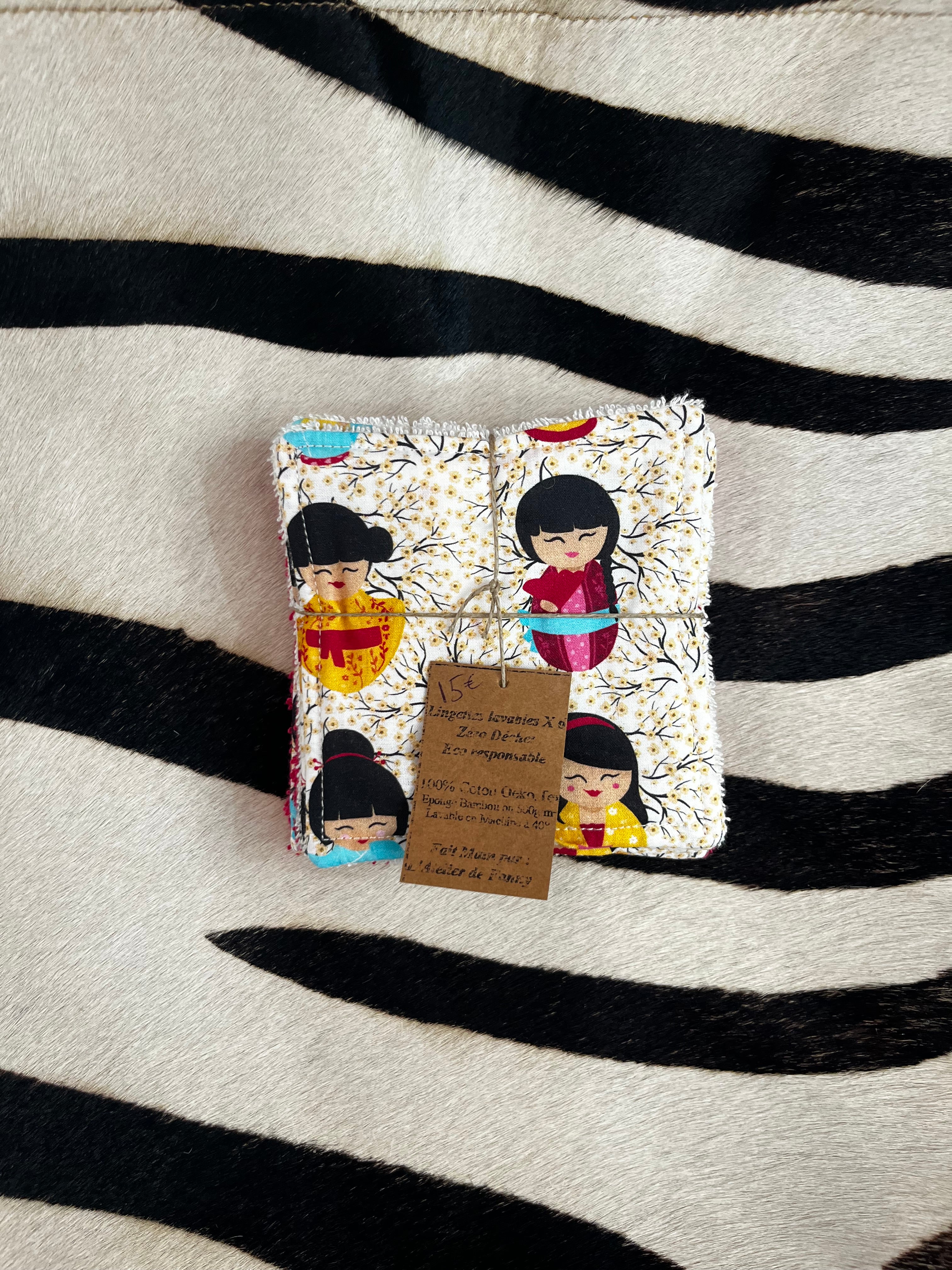 Lot de 6 lingettes lavables