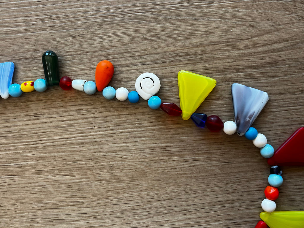 Collier multicolore perles de verre