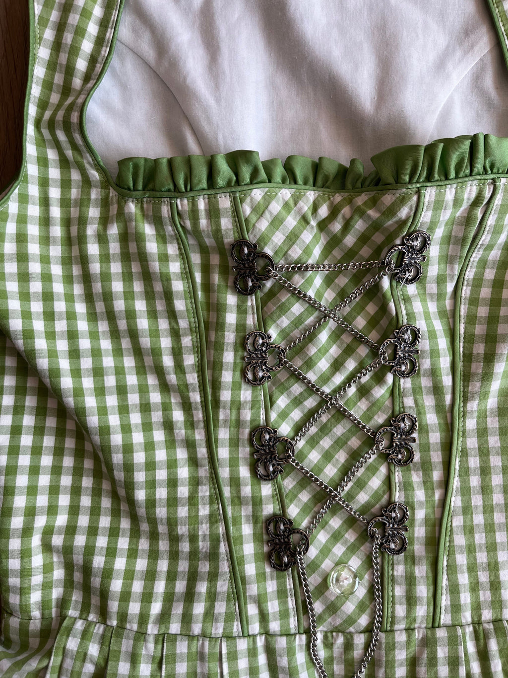 Robe Vichy verte autrichienne