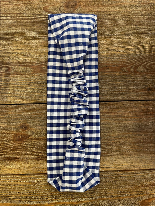 Bandeau élastique Vichy bleu