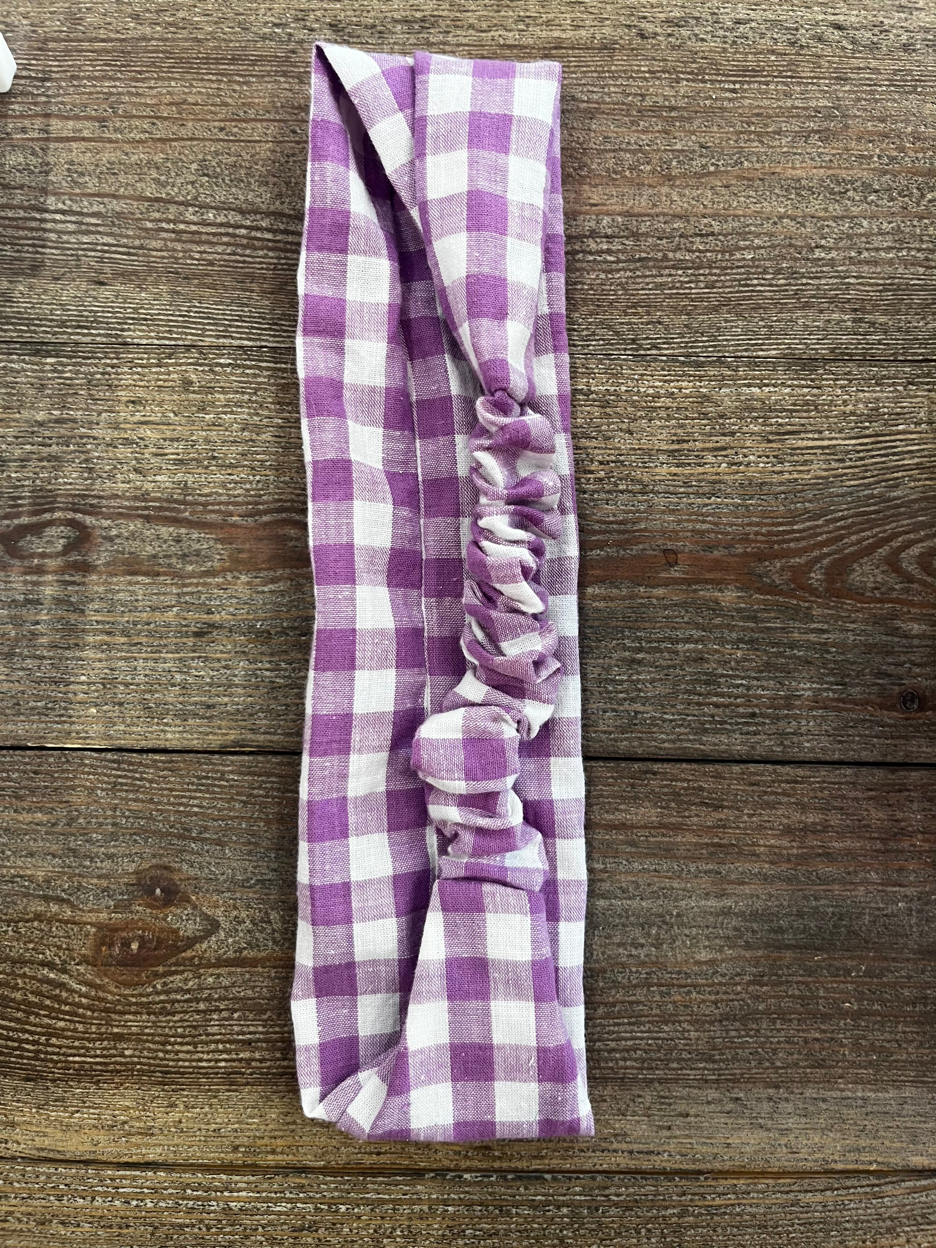 Bandeau élastique Vichy violet