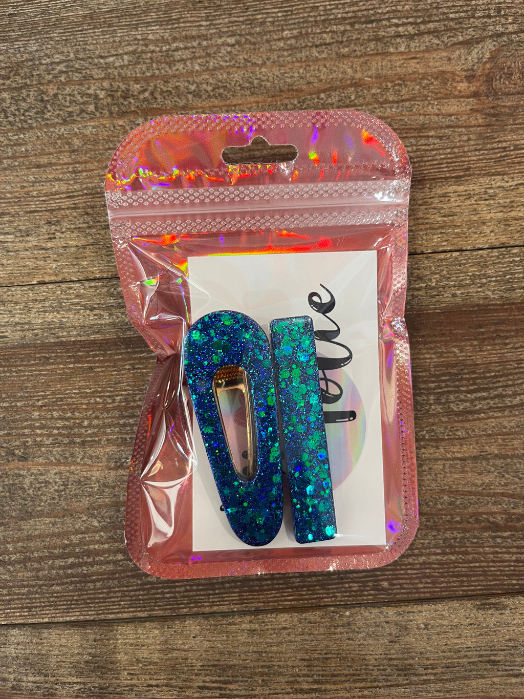 Barrettes bleues en résine