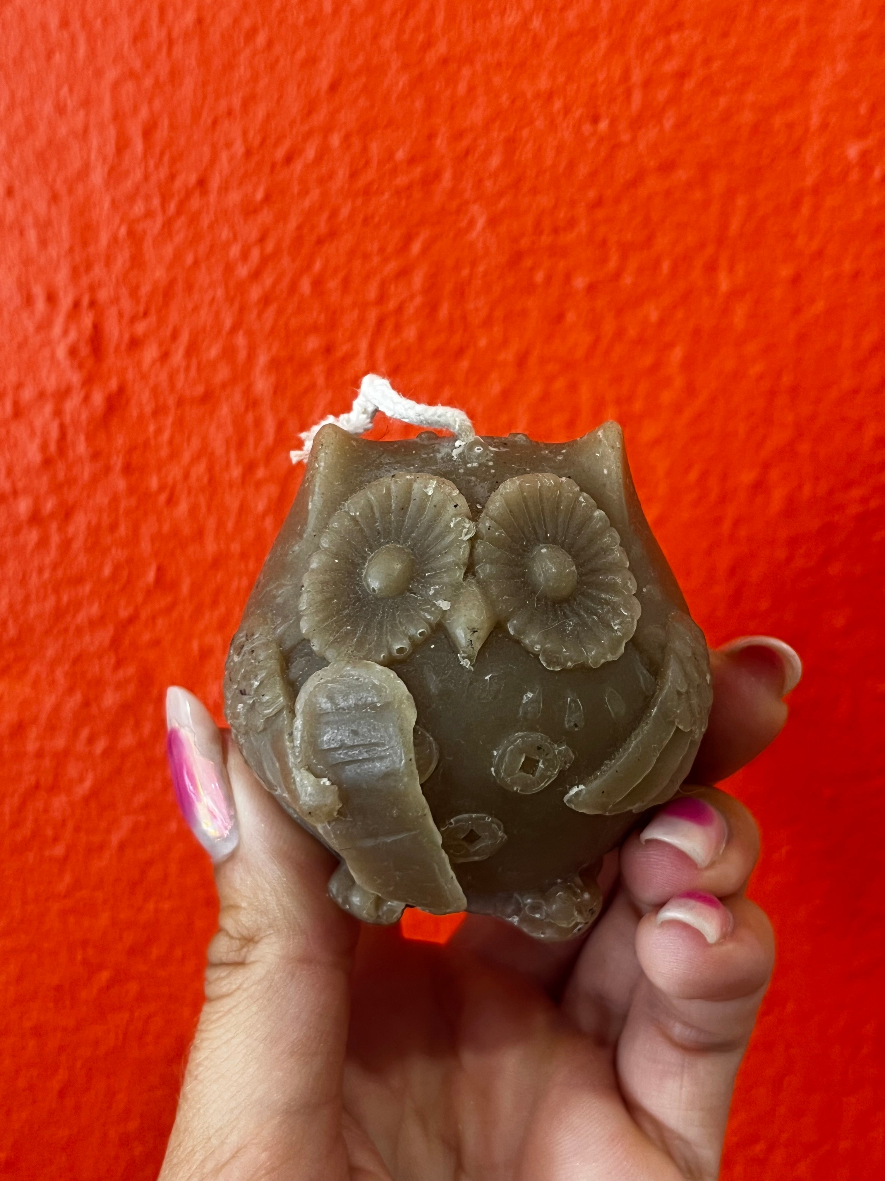 Bougie cire d’abeille gros hiboux