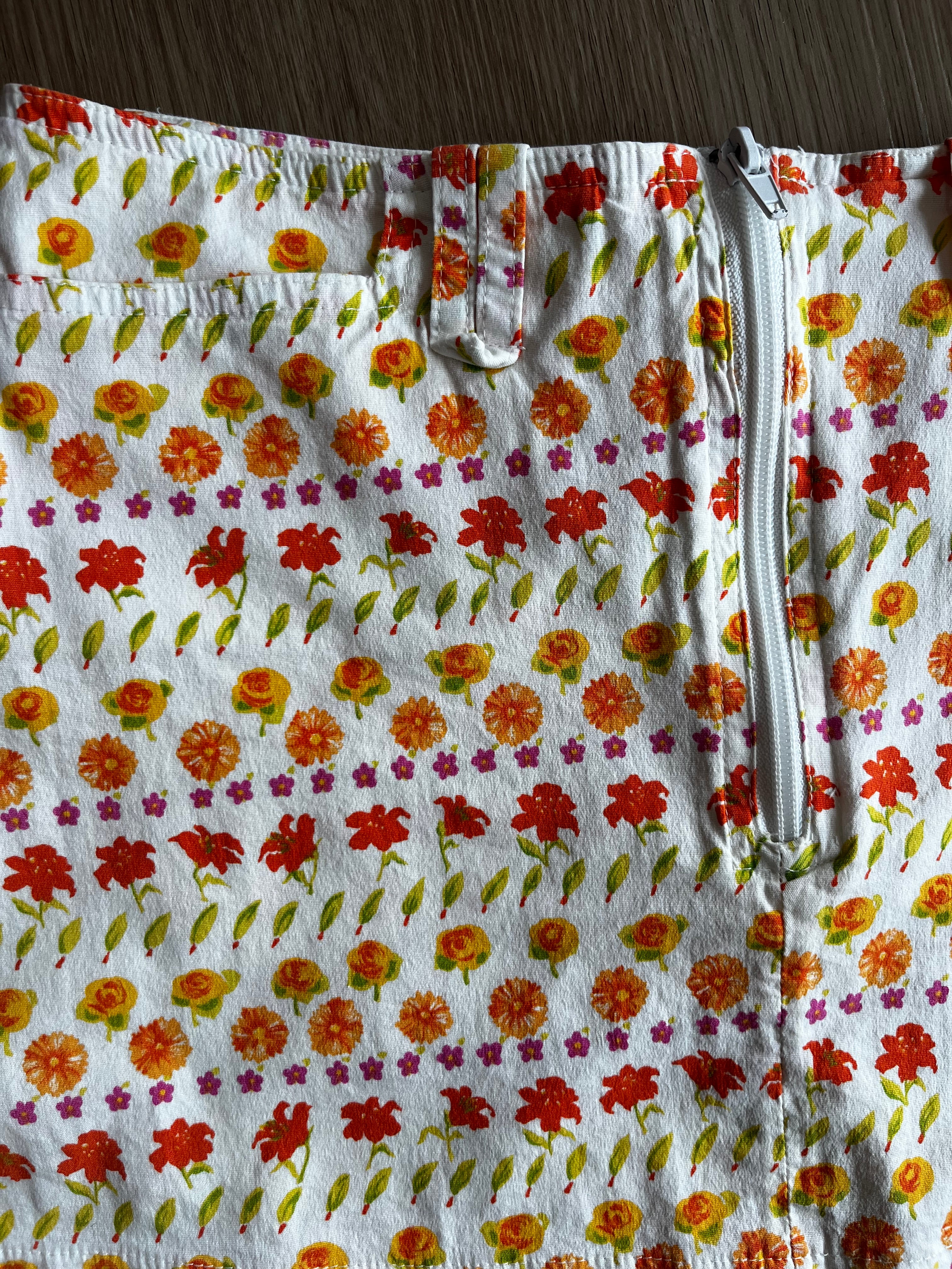 Mini jupe vintage à fleurs