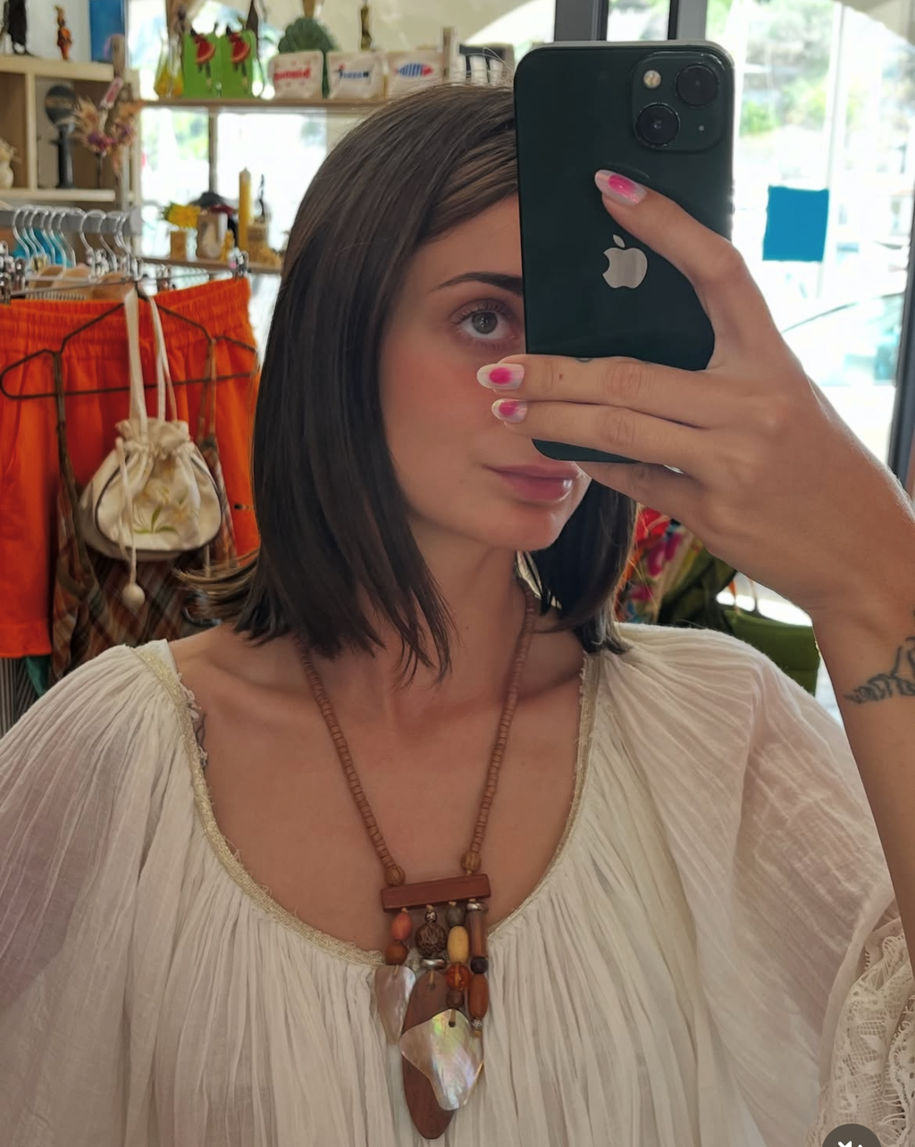 Collier vintage bois et perles